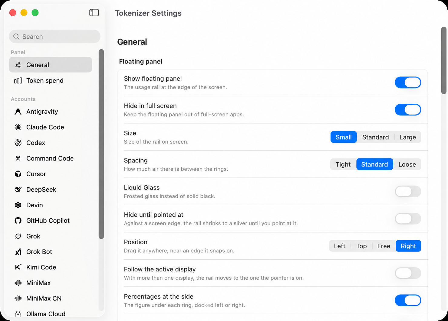 Tokenizer Real-Time Allowance and Quota Dashboard